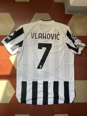 Maglia Home Kit Juventus 2021/22 Match Issued Vlahovic UCL Preparata - Immagine 1 di 4