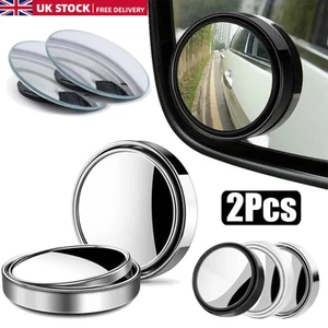 Blind Spot Mirror Small For Cars Vans Motorcycles 360° Wide Angle Adjustable UK - Picture 1 of 15