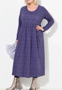 Ulla Popken Maxi Purple  Dress Pockets Boho Flowy Holiday  Plus Size 28/30 - Picture 1 of 13