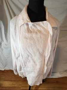 Flax Size M Linen Pink Wanderlust Jacket Light Pink Full Zip - Picture 1 of 7
