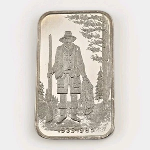 1986 The Trapper Alaska Mint Anchorage AMA-9 Silver Bar Michael's Reverse Type 1 - Picture 1 of 4
