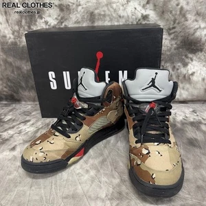 Nike Air Jordan 5 Retro x Supreme Desert Camo Brown 824371-201 US9.5 w/Box Good+ - Picture 1 of 10