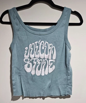 Volcom女式蓝色短背心M厚100%纯棉Nordstrom — 第 1/4 张图片