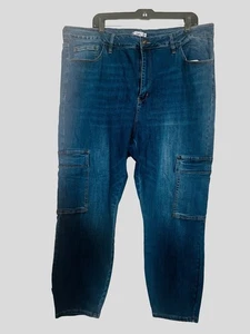 Pantalones de mezclilla cargo Rue 21 Rue+ Ultimate elásticos lavado medio para mujer talla 24 - Imagen 1 de 8