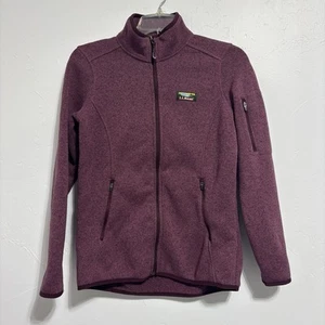 L.L. Bean Full Zip Fleece Women Jacket XS REG 504888 Misses Burgundy Pockets - Picture 1 of 8