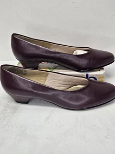 Hush Puppies Damen-Slipper weicher Stil Größe 7,5 M burgunderrot Leder mit Absatz - Bild 1 von 8