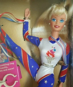 Vintage BARBIE 1996 Olympic Gymnast Articulated Blonde Doll NRFB #15123 Mattel - Picture 1 of 3