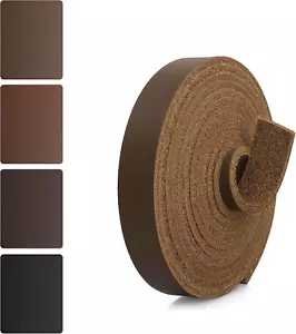 1/2 Inch Wide 72 Inches Long Brown Leather Strips Top Grain Leather Strap - Picture 1 of 7