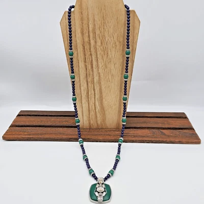 "Collar retirado Lia Sophia TONI ANN - cristales cortados en azul y verde, 36-39""" Foto 1 de 4