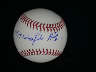PEDRO MARTINEZ SIGNED OFFICIAL MAJOR LEAGUE BASEBALL "HAPPY BIRTHDAY" BAS COA - Image 1 of 2
