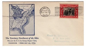 #651 George Rogers Clark 1929 FDC - Planty #7C  1st Shockley - Picture 1 of 2