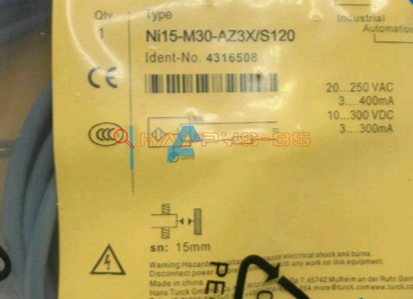 ONE New TURCK NI15-M30-AZ3X/S120 proximity switch 20...250VAC 3...400mA - Image 1 of 1