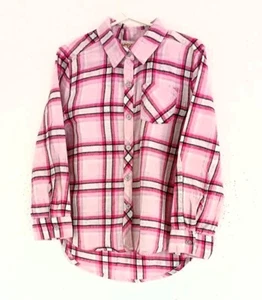 Jumping Beans Girl's Pink Plaid Sequin Button Down Shirt Kids size 5 - Picture 1 of 7