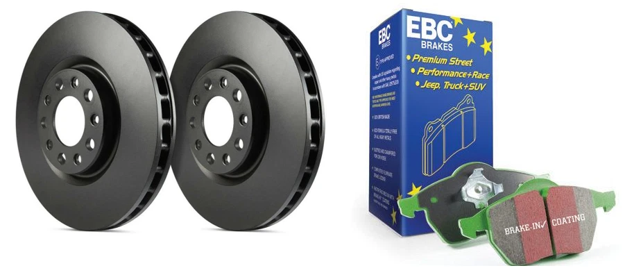 2 Disques de Frein + Plaquettes Avant pour Cadillac XT5 2017-2021 EBC Vert - Photo 1/1