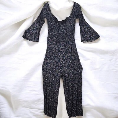 Mono Mameluco Earthbound Mujer Extra Grande Cachemira Púrpura Azul Boho Caprichoso Foto 1 de 4