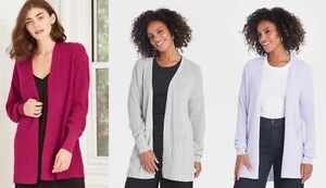 Women's Essential Open-Front Cardigan - A New Day - Various Colors/Sizes - S409 - Picture 1 of 9