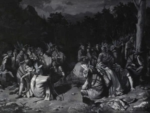 Indian Gathering 1887 por Frederic Remington impresión artística occidental envío gratis - Imagen 1 de 3