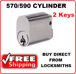 1x 570 - 590 Style Oval Lock Cylinder KEYED ALIKE Lockwood Kaba Dorma  2x keys 