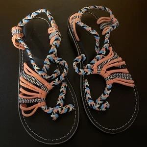 Vines Islandwear Flow Sandals Womens 8 Multi Color Flat Strappy - Picture 1 of 7