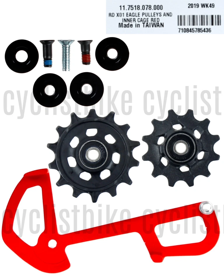 SRAM X01 Eagle Derailleur Pulleys and Inner Cage - Red NIB  - Image 1 of 1