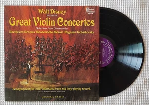 DISNEY Great Violin Concertos Orig '67 DISNEYLAND Mono Gatefold Book Vinyl VG++ - Picture 1 of 1