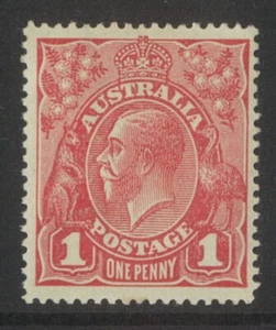 Australia KGV Single Crown WMK 1d Stamp Red Die II SG21d MUH #AU54 - Picture 1 of 2