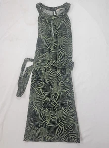New BANANA REPUBLIC Green Black Zebra Keyhole Dress Halter MEDIUM New Sleeveless - Picture 1 of 8
