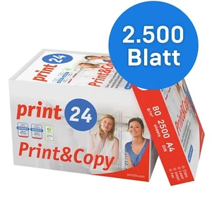 print24 Druckerpapier Kopierpapier 2500 Blatt A4 80g Hochweiß PEFC-Zertifikat - Bild 1 von 3