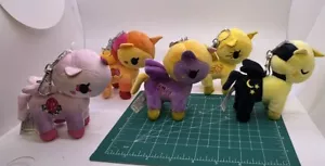 Tokidoki Unicorno Plush Clip On Keychain Soft Stuffed Charm Lot Of 5 3 in - Picture 1 of 6