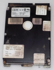 VINTAGE- IBM 79F4042, 95F4749 HARD DRIVE 200MB, SCSI IBM WDS-3200 MLC: C99587 - Photo 1/6