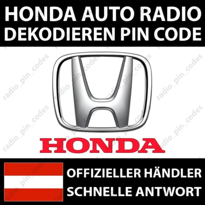 HONDA RADIO DEKODIEREN PIN CODE ACCORD CIVIC CR-V CR-X HR-V JAZZ PRELUDE ZR-V - Bild 1 von 4