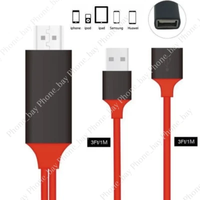 Cable USB HDMI 1080P Teléfono a TV Digital HDTV AV Adaptador Para iPhone iPad Android Foto 1 de 4