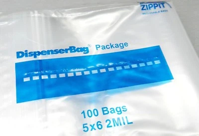 5x6 Zippit Reloc Bags Clear 2mil 100 Reclosable Poly Zip Seal Lock Bags 5" x 6" - Image 1 of 4