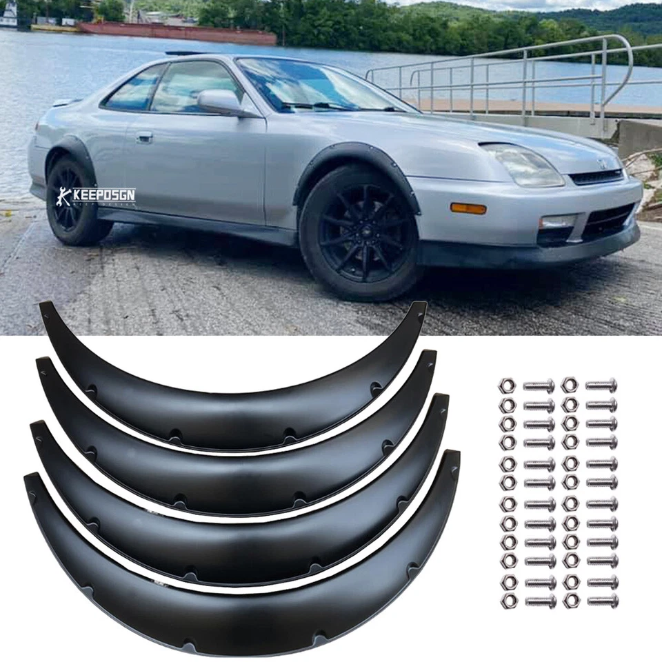 Kit de carrocería ancha acampanada guardabarros extensión 3,5" para Honda Prelude 4 piezas Foto 1 de 4