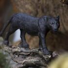 Ebros Animal Jungle Black Panther Prowling On Distressed Tree Log Figurine 8'L