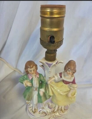 Vintage Victorian Courting Dancing Couple Table Lamp - Image 1 of 4
