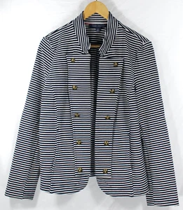 Tommy Hilfiger Navy & White Striped Jacket-Military Style - Women's Large - Picture 1 of 7