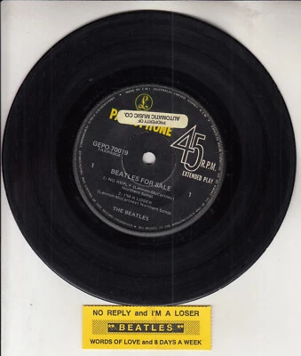 THE BEATLES  No reply & Eight days a week AUS EP 7" 45 vinyl record RARE! - Image 1 of 3