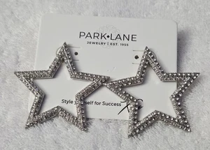 Park Lane Large Success Star Rhinestone Crystals Dangle Earrings, New w/ Box - Picture 1 of 5