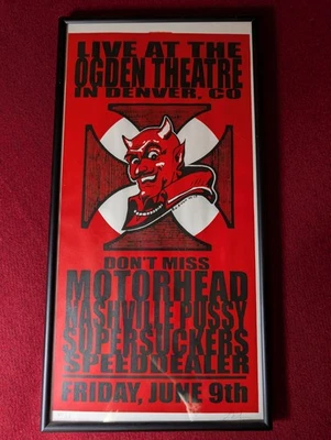 Motorhead Flyer Serigrafía Enmarcada Plexi L. Kuhn 9"X18" Firmado/Numerado  Foto 1 de 4