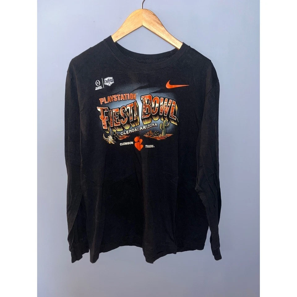 Nike Clemson Tigers Fiesta Bowl Camiseta Manga Larga NCAA Fútbol Negro Grande Foto 1 de 4