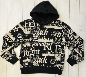 THE HUNDREDS AOP Fight Back Pullover  Hoodie T24F102006 BLACK Large NEW Sold Out - Picture 1 of 9