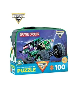 Monster Jam GRAVE DIGGER 100-Piece Jigsaw Puzzle/Lunch Bag Eurographics Ages 5+ - Image 1 of 4