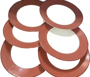 Vintage Pagnossin Teller x6 Treviso Ironstone Speiseteller Spa Rouge Orange Italy A+ - Bild 1 von 22