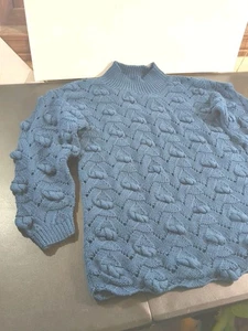 VTG Women's Sweater Size M Mockneck Chunky Cable Knit Fisherman's Pullover  - Picture 1 of 22