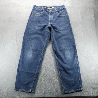 VTG Silvertab Baggy Jeans Mens 34x34 Blue Straight Dark Wash Y2K Skate Denim - Image 1 of 4