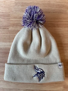 '47 Brand Women's NFL Minnesota Vikings Knit Pom Beanie Hat Winter Stocking Cap - Picture 1 of 8