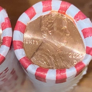 2025 D Lincoln Cent. Volle Box, 50 Rollen, letztes Jahr des PENNY GERINGE AUFLAGE - Bild 1 von 2