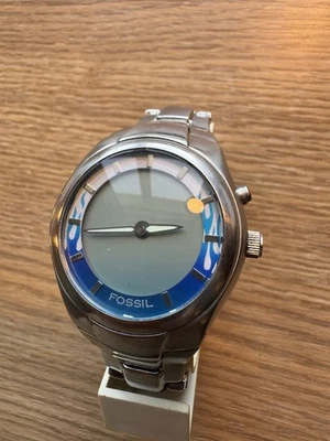 Reloj Fossil Big Tic JR-8222 Animado Azul Llama Tono Plata Cuarzo Analógico 39mm Foto 1 de 4
