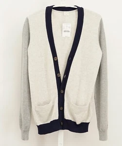 NWT J Crew CrewCuts Boy's Gray/Navy Blue Cardigan Sweater Size 10 $ 55. - Picture 1 of 4
